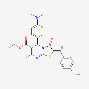 ethyl (2Z)-5-[4-(dimethylamino)phenyl]-7-methyl-2-[(4-methylsulfanylphenyl)methylidene]-3-oxo-5H-[1,3]thiazolo[3,2-a]pyrimidine-6-carboxylate