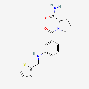 molecular formula C18H21N3O2S B3891804 (2S)-1-(3-{[(3-methyl-2-thienyl)methyl]amino}benzoyl)pyrrolidine-2-carboxamide 