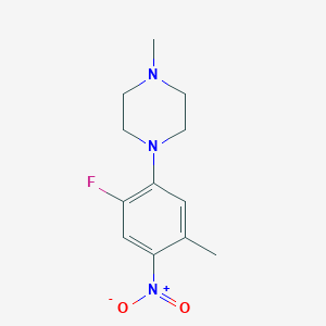 molecular formula C12H16FN3O2 B389206 1-(2-Fluoro-5-methyl-4-nitrophenyl)-4-methylpiperazine 