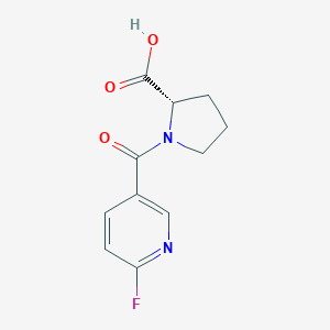 molecular formula C11H11FN2O3 B038921 N-(6-Fluoropyridine-3-carbonyl)-L-proline CAS No. 123412-44-2