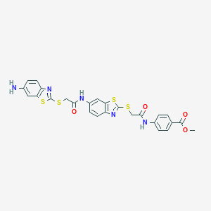 Methyl 4-[({[6-({[(6-amino-1,3-benzothiazol-2-yl)sulfanyl]acetyl}amino)-1,3-benzothiazol-2-yl]sulfanyl}acetyl)amino]benzoate