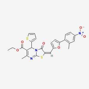 ethyl 7-methyl-2-{[5-(2-methyl-4-nitrophenyl)-2-furyl]methylene}-3-oxo-5-(2-thienyl)-2,3-dihydro-5H-[1,3]thiazolo[3,2-a]pyrimidine-6-carboxylate