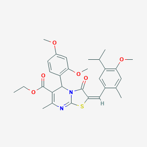 ethyl 5-(2,4-dimethoxyphenyl)-2-(5-isopropyl-4-methoxy-2-methylbenzylidene)-7-methyl-3-oxo-2,3-dihydro-5H-[1,3]thiazolo[3,2-a]pyrimidine-6-carboxylate