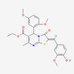 ethyl (2Z)-5-(2,5-dimethoxyphenyl)-2-(4-hydroxy-3-methoxybenzylidene)-7-methyl-3-oxo-2,3-dihydro-5H-[1,3]thiazolo[3,2-a]pyrimidine-6-carboxylate