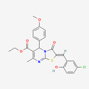 ethyl (2Z)-2-[(5-chloro-2-hydroxyphenyl)methylidene]-5-(4-methoxyphenyl)-7-methyl-3-oxo-5H-[1,3]thiazolo[3,2-a]pyrimidine-6-carboxylate