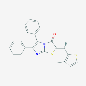 molecular formula C23H16N2OS2 B389220 2-[(3-methyl-2-thienyl)methylene]-5,6-diphenylimidazo[2,1-b][1,3]thiazol-3(2H)-one 
