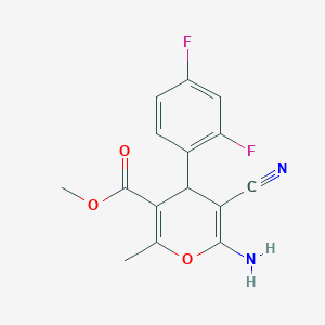 methyl 6-amino-5-cyano-4-(2,4-difluorophenyl)-2-methyl-4H-pyran-3-carboxylate