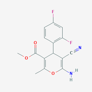 molecular formula C15H12F2N2O3 B389222 methyl 6-amino-5-cyano-4-(2,4-difluorophenyl)-2-methyl-4H-pyran-3-carboxylate CAS No. 309278-40-8