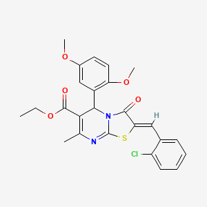 ethyl (2Z)-2-[(2-chlorophenyl)methylidene]-5-(2,5-dimethoxyphenyl)-7-methyl-3-oxo-5H-[1,3]thiazolo[3,2-a]pyrimidine-6-carboxylate