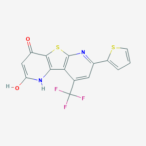 molecular formula C15H7F3N2O2S2 B389223 7-(2-Thienyl)-9-(trifluoromethyl)pyrido[2',3':4,5]thieno[2,3-b]pyridine-2,4-diol CAS No. 290299-98-8