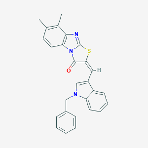 molecular formula C27H21N3OS B389224 2-[(1-benzyl-1H-indol-3-yl)methylene]-7,8-dimethyl[1,3]thiazolo[3,2-a]benzimidazol-3(2H)-one 