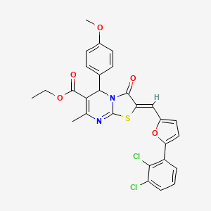 ethyl 2-{[5-(2,3-dichlorophenyl)-2-furyl]methylene}-5-(4-methoxyphenyl)-7-methyl-3-oxo-2,3-dihydro-5H-[1,3]thiazolo[3,2-a]pyrimidine-6-carboxylate