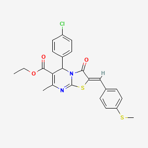 ethyl (2Z)-5-(4-chlorophenyl)-7-methyl-2-[(4-methylsulfanylphenyl)methylidene]-3-oxo-5H-[1,3]thiazolo[3,2-a]pyrimidine-6-carboxylate