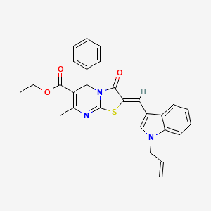 ethyl 2-[(1-allyl-1H-indol-3-yl)methylene]-7-methyl-3-oxo-5-phenyl-2,3-dihydro-5H-[1,3]thiazolo[3,2-a]pyrimidine-6-carboxylate