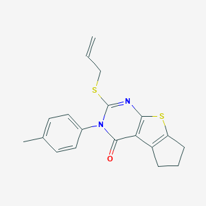 6-Allylsulfanyl-5-p-tolyl-1,2,3,5-tetrahydro-8-thia-5,7-diaza-cyclopenta[a]inden-4-one