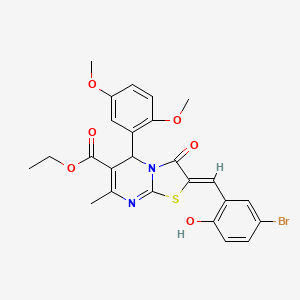 ethyl (2Z)-2-[(5-bromo-2-hydroxyphenyl)methylidene]-5-(2,5-dimethoxyphenyl)-7-methyl-3-oxo-5H-[1,3]thiazolo[3,2-a]pyrimidine-6-carboxylate