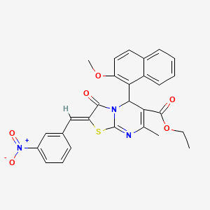 ethyl 5-(2-methoxy-1-naphthyl)-7-methyl-2-(3-nitrobenzylidene)-3-oxo-2,3-dihydro-5H-[1,3]thiazolo[3,2-a]pyrimidine-6-carboxylate