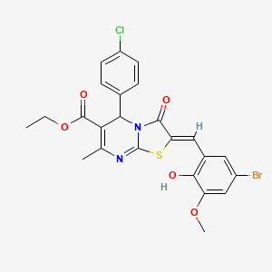 molecular formula C24H20BrClN2O5S B3892327 ethyl 2-(5-bromo-2-hydroxy-3-methoxybenzylidene)-5-(4-chlorophenyl)-7-methyl-3-oxo-2,3-dihydro-5H-[1,3]thiazolo[3,2-a]pyrimidine-6-carboxylate 