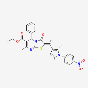 ethyl 2-{[2,5-dimethyl-1-(4-nitrophenyl)-1H-pyrrol-3-yl]methylene}-7-methyl-3-oxo-5-phenyl-2,3-dihydro-5H-[1,3]thiazolo[3,2-a]pyrimidine-6-carboxylate