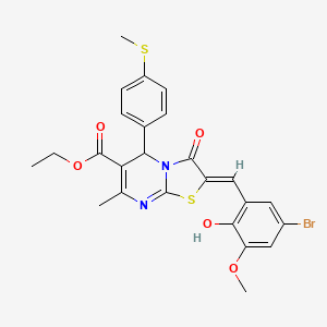 Ethyl (2Z)-2-[(5-bromo-2-hydroxy-3-methoxyphenyl)methylidene]-7-methyl-5-[4-(methylsulfanyl)phenyl]-3-oxo-2H,3H,5H-[1,3]thiazolo[3,2-A]pyrimidine-6-carboxylate