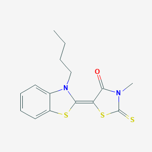 molecular formula C15H16N2OS3 B389237 5-(3-butyl-1,3-benzothiazol-2(3H)-ylidene)-3-methyl-2-thioxo-1,3-thiazolidin-4-one 