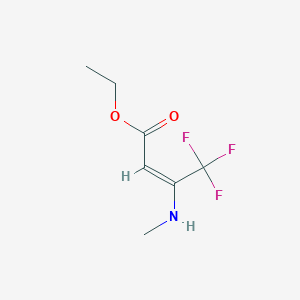 molecular formula C7H10F3NO2 B038924 4,4,4-三氟-3-(甲基氨基)丁-2-烯酸乙酯 CAS No. 121303-76-2