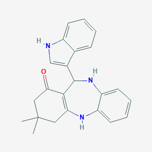 molecular formula C23H23N3O B389257 11-(1H-吲哚-3-基)-3,3-二甲基-2,3,4,5,10,11-六氢-1H-二苯并[b,e][1,4]二氮杂卓-1-酮 CAS No. 296246-64-5