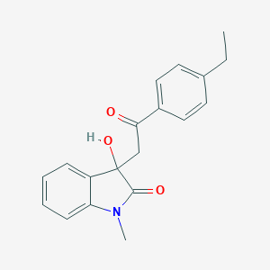 molecular formula C19H19NO3 B389265 3-[2-(4-ethylphenyl)-2-oxoethyl]-3-hydroxy-1-methyl-1,3-dihydro-2H-indol-2-one 
