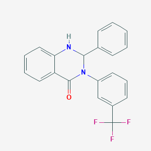 molecular formula C21H15F3N2O B389272 2-Phenyl-3-[3-(trifluoromethyl)phenyl]-2,3-dihydro-4(1H)-quinazolinone 
