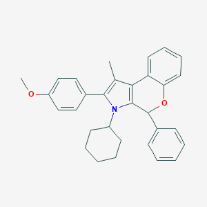 molecular formula C31H31NO2 B389273 3-Cyclohexyl-2-(4-methoxyphenyl)-1-methyl-4-phenyl-3,4-dihydrochromeno[3,4-b]pyrrole 