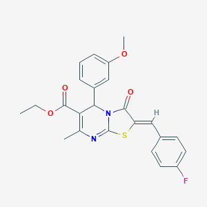 ethyl 2-(4-fluorobenzylidene)-5-(3-methoxyphenyl)-7-methyl-3-oxo-2,3-dihydro-5H-[1,3]thiazolo[3,2-a]pyrimidine-6-carboxylate