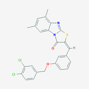 molecular formula C25H18Cl2N2O2S B389303 2-{3-[(3,4-dichlorobenzyl)oxy]benzylidene}-6,8-dimethyl[1,3]thiazolo[3,2-a]benzimidazol-3(2H)-one 