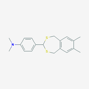 molecular formula C19H23NS2 B389304 N-[4-(7,8-Dimethyl-1,5-dihydro-2,4-benzodithiepin-3-yl)phenyl]-N,N-dimethylamine CAS No. 309286-51-9