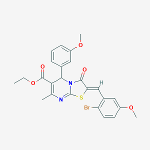 ethyl 2-(2-bromo-5-methoxybenzylidene)-5-(3-methoxyphenyl)-7-methyl-3-oxo-2,3-dihydro-5H-[1,3]thiazolo[3,2-a]pyrimidine-6-carboxylate