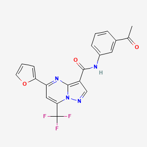 molecular formula C20H13F3N4O3 B3893055 N-(3-acetylphenyl)-5-(furan-2-yl)-7-(trifluoromethyl)pyrazolo[1,5-a]pyrimidine-3-carboxamide 