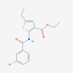 molecular formula C16H16BrNO3S B389307 Ethyl 2-[(3-bromobenzoyl)amino]-5-ethylthiophene-3-carboxylate CAS No. 312528-71-5