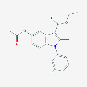 molecular formula C21H21NO4 B389321 ethyl 5-(acetyloxy)-2-methyl-1-(3-methylphenyl)-1H-indole-3-carboxylate CAS No. 309287-26-1