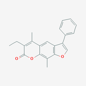 molecular formula C21H18O3 B389322 6-Ethyl-5,9-dimethyl-3-phenylfuro[3,2-g]chromen-7-one CAS No. 309291-58-5