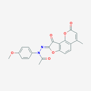 molecular formula C21H16N2O6 B389324 N-(4-methoxyphenyl)-N'-[(8Z)-4-methyl-2,9-dioxo-2H-furo[2,3-h]chromen-8(9H)-ylidene]acetohydrazide 