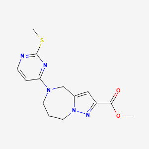 molecular formula C14H17N5O2S B3893254 methyl 5-[2-(methylthio)pyrimidin-4-yl]-5,6,7,8-tetrahydro-4H-pyrazolo[1,5-a][1,4]diazepine-2-carboxylate 