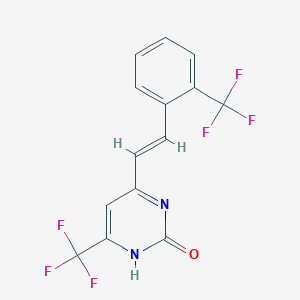 molecular formula C14H8F6N2O B3893258 4-(TRIFLUOROMETHYL)-6-{(E)-2-[2-(TRIFLUOROMETHYL)PHENYL]-1-ETHENYL}-2(3H)-PYRIMIDINONE 