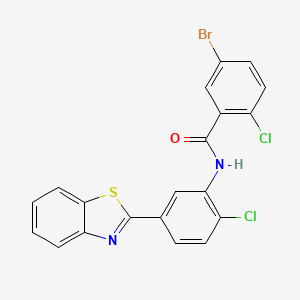 molecular formula C20H11BrCl2N2OS B3893315 N-[5-(1,3-benzothiazol-2-yl)-2-chlorophenyl]-5-bromo-2-chlorobenzamide 