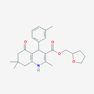 molecular formula C25H31NO4 B389332 Tetrahydro-2-furanylmethyl 2,7,7-trimethyl-4-(3-methylphenyl)-5-oxo-1,4,5,6,7,8-hexahydro-3-quinolinecarboxylate 