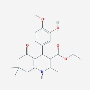 molecular formula C23H29NO5 B389333 Isopropyl 4-(3-hydroxy-4-methoxyphenyl)-2,7,7-trimethyl-5-oxo-1,4,5,6,7,8-hexahydro-3-quinolinecarboxylate 