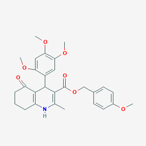 molecular formula C28H31NO7 B389334 4-Methoxybenzyl 2-methyl-5-oxo-4-(2,4,5-trimethoxyphenyl)-1,4,5,6,7,8-hexahydro-3-quinolinecarboxylate 