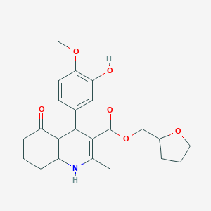 Tetrahydro-2-furanylmethyl 4-(3-hydroxy-4-methoxyphenyl)-2-methyl-5-oxo-1,4,5,6,7,8-hexahydro-3-quinolinecarboxylate