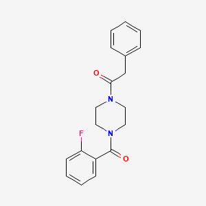 molecular formula C19H19FN2O2 B3893397 1-[4-(2-Fluorobenzoyl)piperazino]-2-phenyl-1-ethanone 