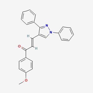 molecular formula C25H20N2O2 B3893467 (2E)-3-(1,3-diphenyl-1H-pyrazol-4-yl)-1-(4-methoxyphenyl)prop-2-en-1-one 