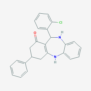 molecular formula C25H21ClN2O B389348 11-(2-chlorophenyl)-3-phenyl-2,3,4,5,10,11-hexahydro-1H-dibenzo[b,e][1,4]diazepin-1-one CAS No. 298688-12-7
