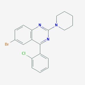 molecular formula C19H17BrClN3 B3893549 6-bromo-4-(2-chlorophenyl)-2-(1-piperidinyl)quinazoline 